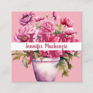 Premier Chic Bright Pink Floral Business Card
