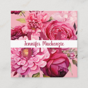 Premier Chic Bright Pink Floral Business Card