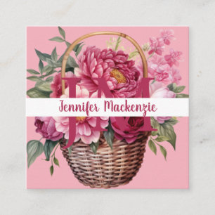 Premier Chic Bright Pink Floral Business Card