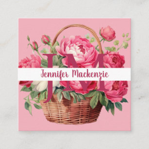 Premier Chic Bright Pink Floral Business Card