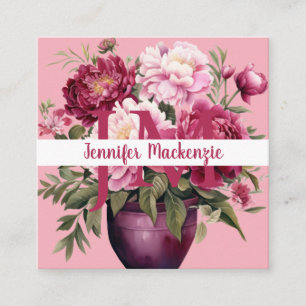 Premier Chic Bright Pink Floral Business Card