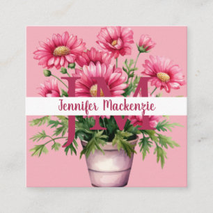 Premier Chic Bright Pink Floral Business Card