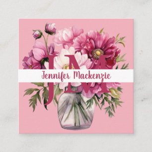 Premier Chic Bright Pink Floral Business Card