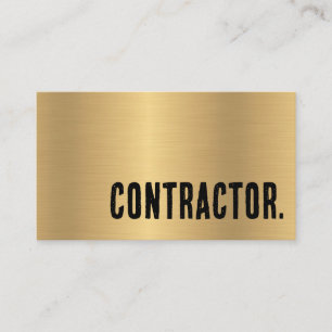 Premier Faux Gold Metallic Contractor Business Card