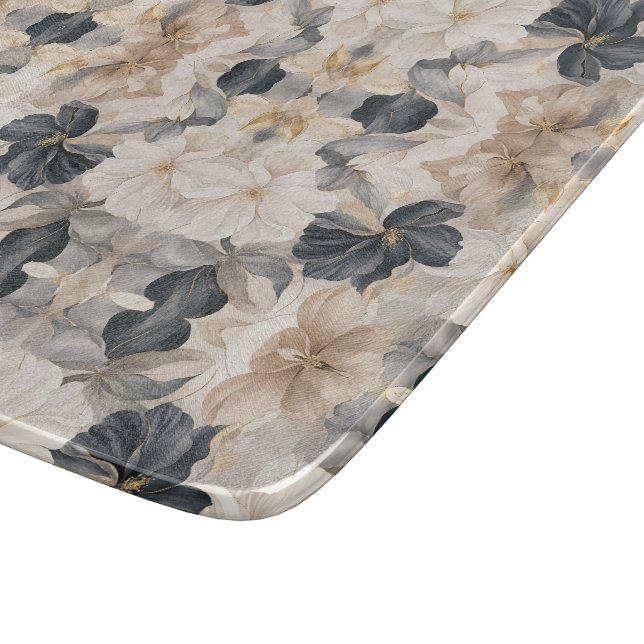 Premium Artistic Floral Abstraction Cutting Board (Corner)