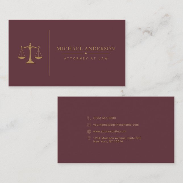 Premium Attorney Template Business Card (Front/Back)