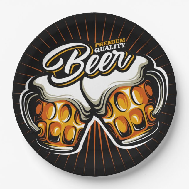 Premium Beer   Paper Plate (Front)
