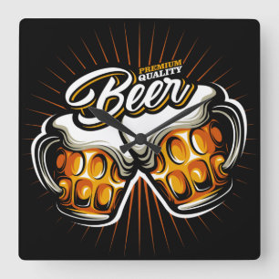 Premium Beer Square Wall Clock 