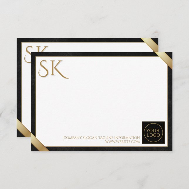 Premium Black and Gold Company Logo Card (Front/Back)