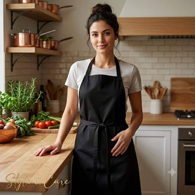 Premium Black Apron with Signature Flair (Premium Black Apron with Signature Flair)