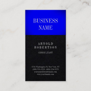 Premium Black Blue Trendy Plain Business Card