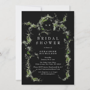 Premium Black Eucalyptus Monogram Bridal Shower