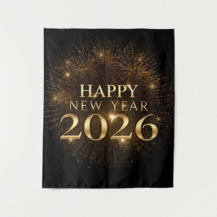 premium black gold happy new year party backdrop tapestry