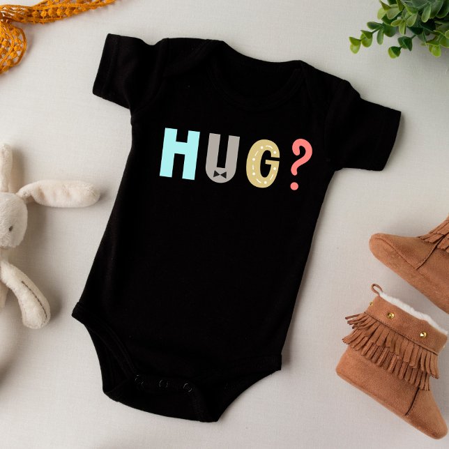 Premium Black | HUG ME | One Piece Unique Baby Bodysuit (Creator Uploaded)