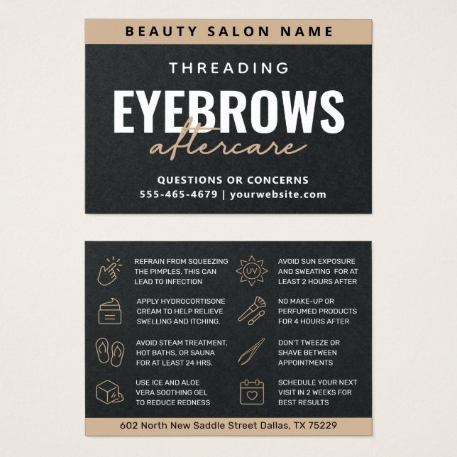 Premium Black Luxury Eyebrow Threading Aftercare  (Front & Back)