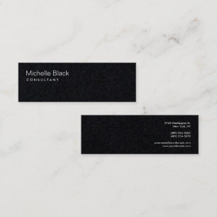 Premium Black Modern Consultant Minimalist Mini Business Card