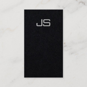 Premium Black Modern Excellent Monogram Vertical Business Card