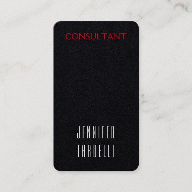 Premium Black Modern Minimalist Elegant Business Card (Front)