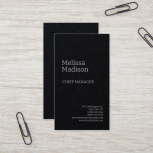 Premium Black Modern Minimalist Professional Chic Business Card