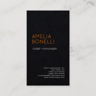 Premium Black Modern Minimalist Professional Plain Business Card