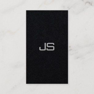 Premium Black Modern Monogram Vertical Excellent Business Card