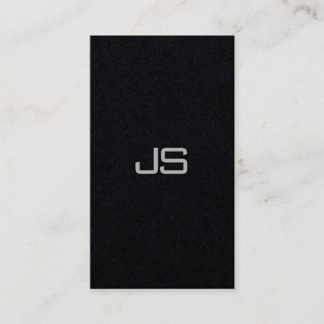 Premium Black Modern Monogram Vertical Excellent Business Card (Front)