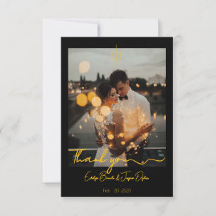 Premium Black Modern Typography Thank You Card