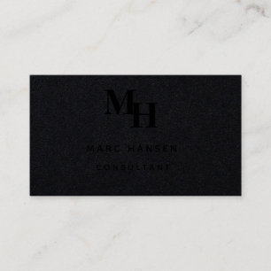 Premium Black Monogram Modern Luxury Business Card