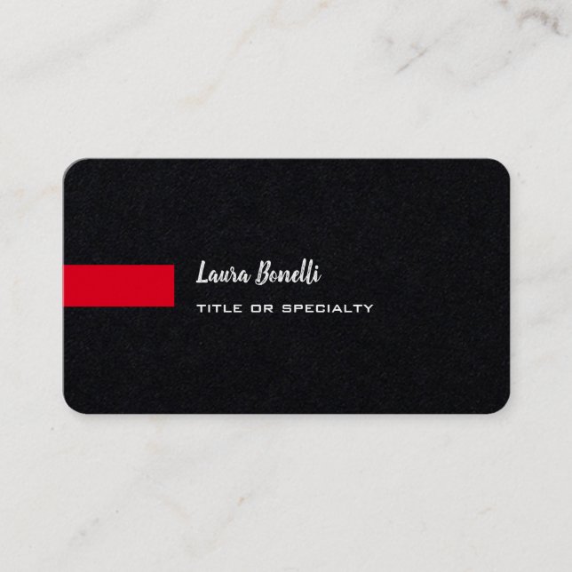 Premium Black Red Professional Modern Business Card (Front)