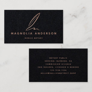 Premium Black Rose Gold Foil Quill Business Card