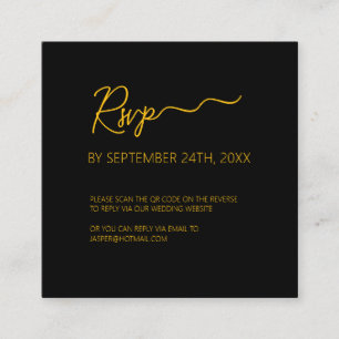 Premium Black RSVP QR Code Enclosure Card