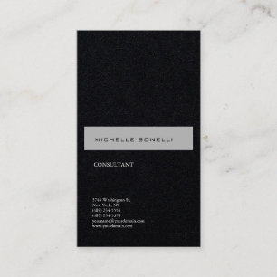 Premium Black Simple Plain Modern Minimalist Business Card