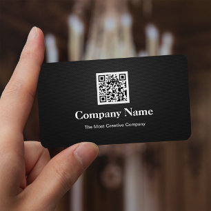 Premium Black White Company Business QR Code Logo Card