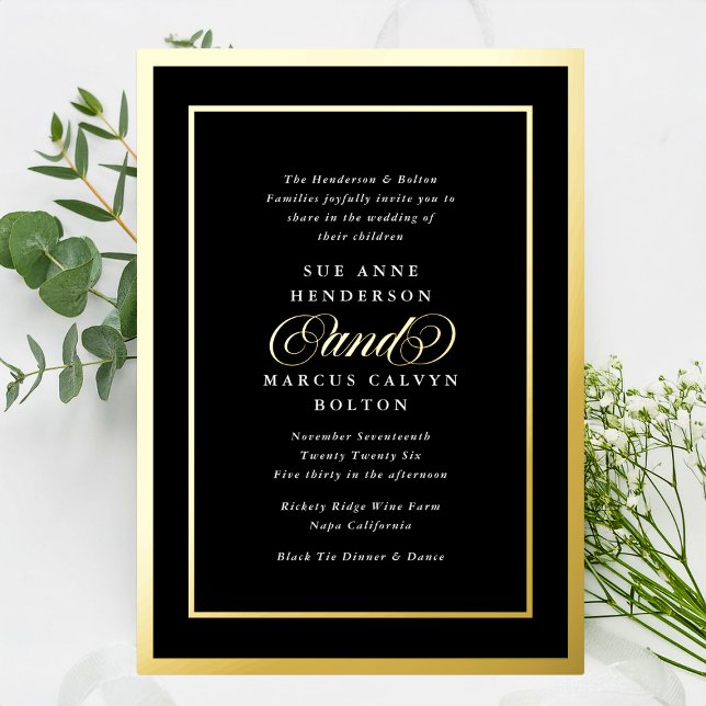 Premium Black White Formal Gold Frames Wedding (Creator Uploaded)
