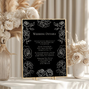 Premium Black & White French Roses Wedding Details