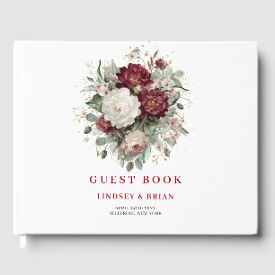 Premium blue hydrangeas gold accents bridal shower guest book