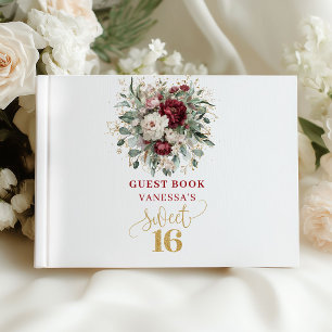 Premium Blush Burgundy Sweet Sixteen Book