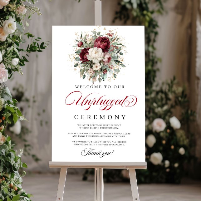 Premium Blush Burgundy Unplugged Ceremony Poster (Premium Blush Burgundy Unplugged Ceremony)