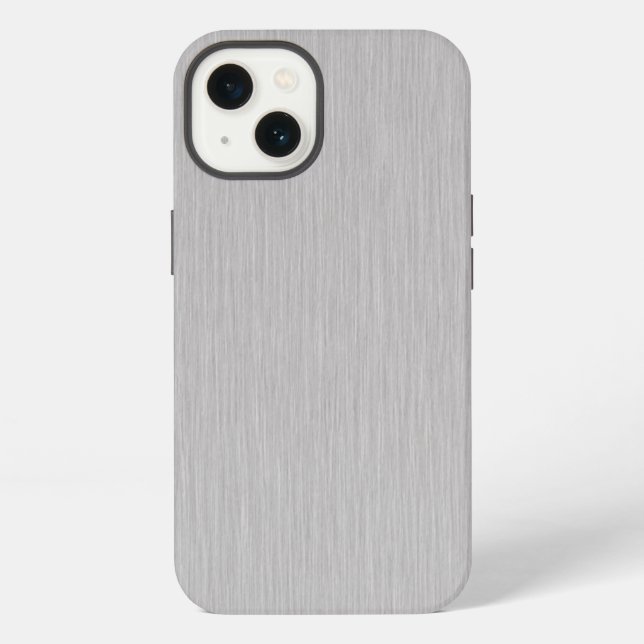 Premium Brushed Silver Metal Texture iPhone Case (Back)