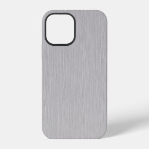 Premium Brushed Silver Metal Texture iPhone 12 Case