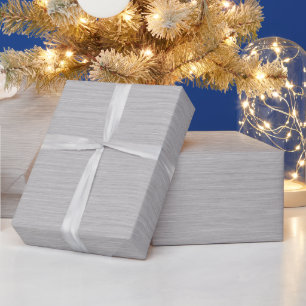 Premium Brushed Silver Metal Texture Wrapping Paper