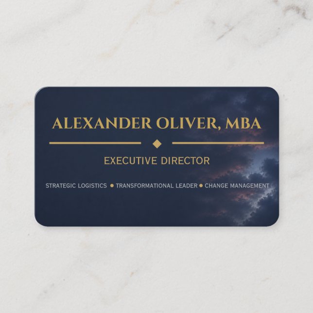 Premium Business Blue and Gold Executive Card (Front)