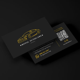 Premium Car Wash Auto Detailing Service Yellow Business Card