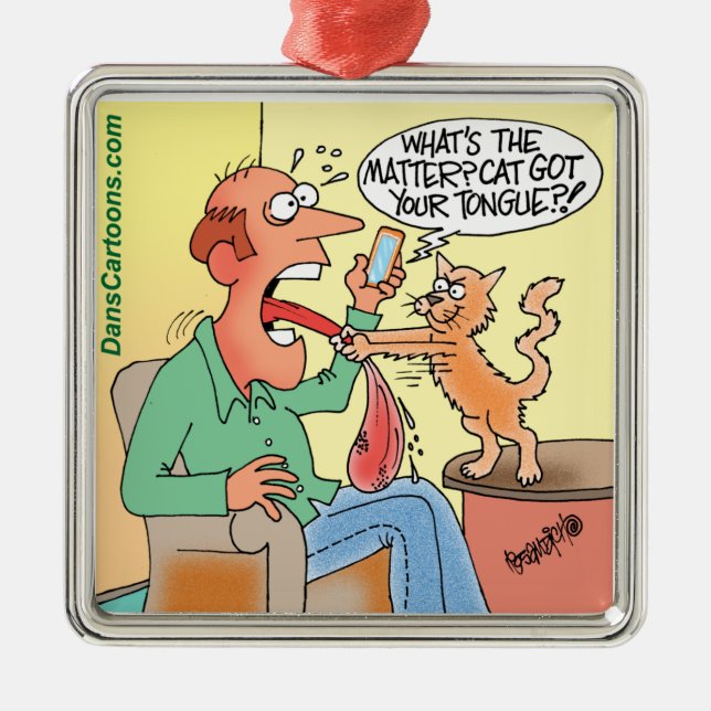 Premium Cat Cartoon Christmas Tree Ornament (Front)