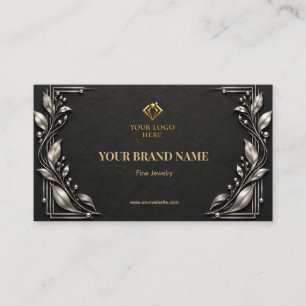 Premium Charcoal Black Silver Jewellery Earring Ca Business Card