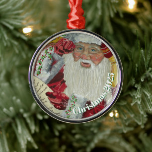 Premium Classic Santa Ornament - Checking It Twice
