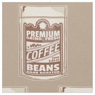 Premium coffee beans food poster cafe Barista Fabric