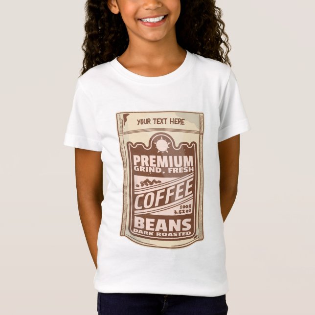 Premium coffee beans food poster cafe Barista T-Shirt (Front)