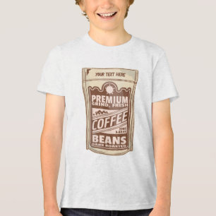 Premium coffee beans food poster cafe Barista Tri-Blend Shirt