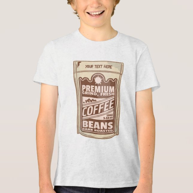 Premium coffee beans food poster cafe Barista Tri-Blend Shirt (Front)